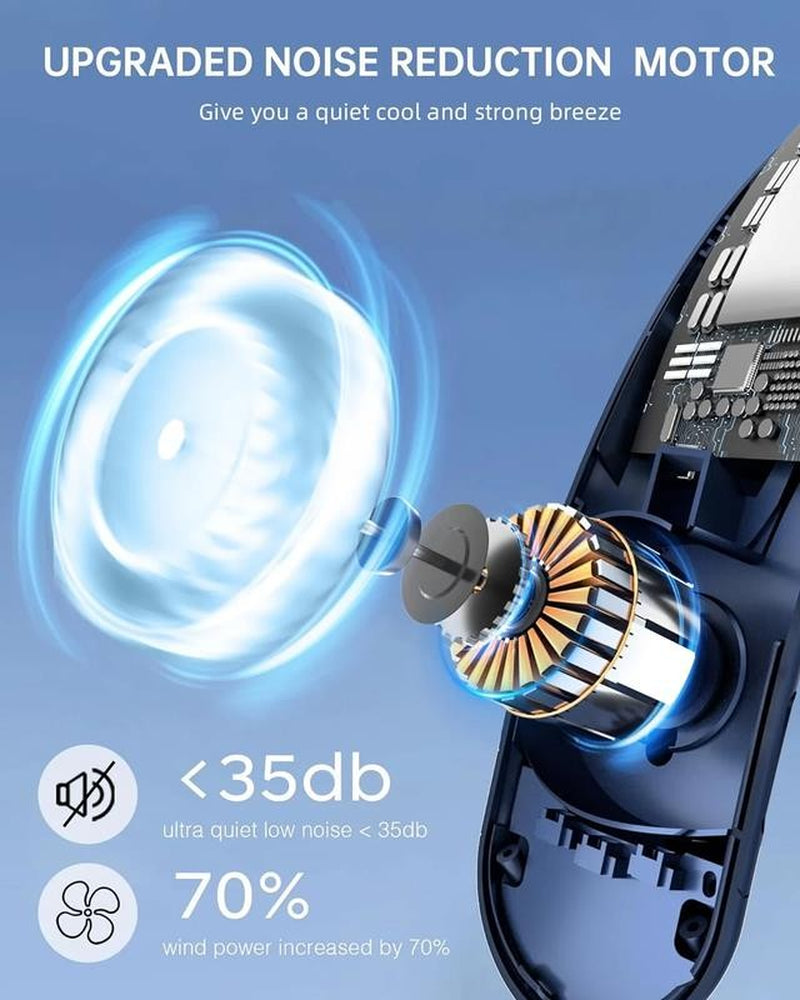 Frsara Neck Fan, Personal Fan with LED Display, Portable Neck Fan, Hands Free Bl
