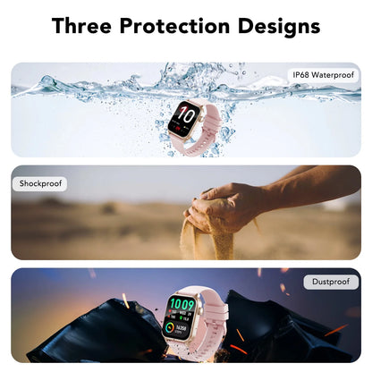 Smart Watches for Men Women, Smartwatch Fits for Iphone Android 1.83" HD Fitness Tracker with Call Function, 600 Mah 30 Day Battery Life, 110+ Sport Modes, Fitness Watch, IP68 Waterproof Pink