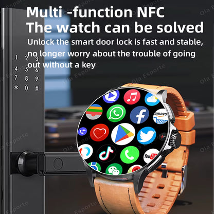 Sim Card NFC Smartwatch GPS Tracker 5G/WIFI BT Call 800W Camera 1.95Inch Payment Heart Rate Fitness Sport 1000Mah Smartwatch Men