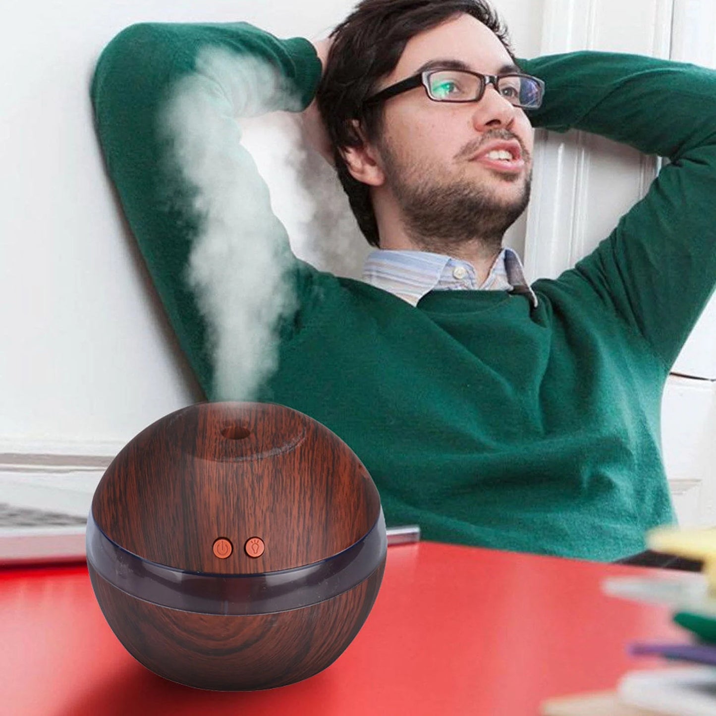 Usb Wood Grain Humidifier round Humidifier Mini Humidifier,Aroma Aromatherapy Humidifier