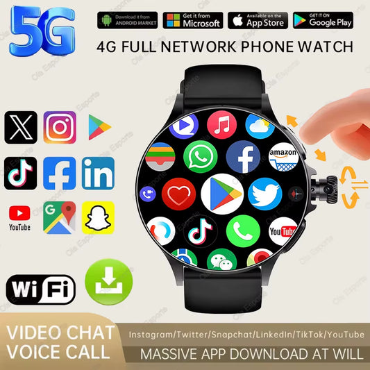 Sim Card NFC Smartwatch GPS Tracker 5G/WIFI BT Call 800W Camera 1.95Inch Payment Heart Rate Fitness Sport 1000Mah Smartwatch Men
