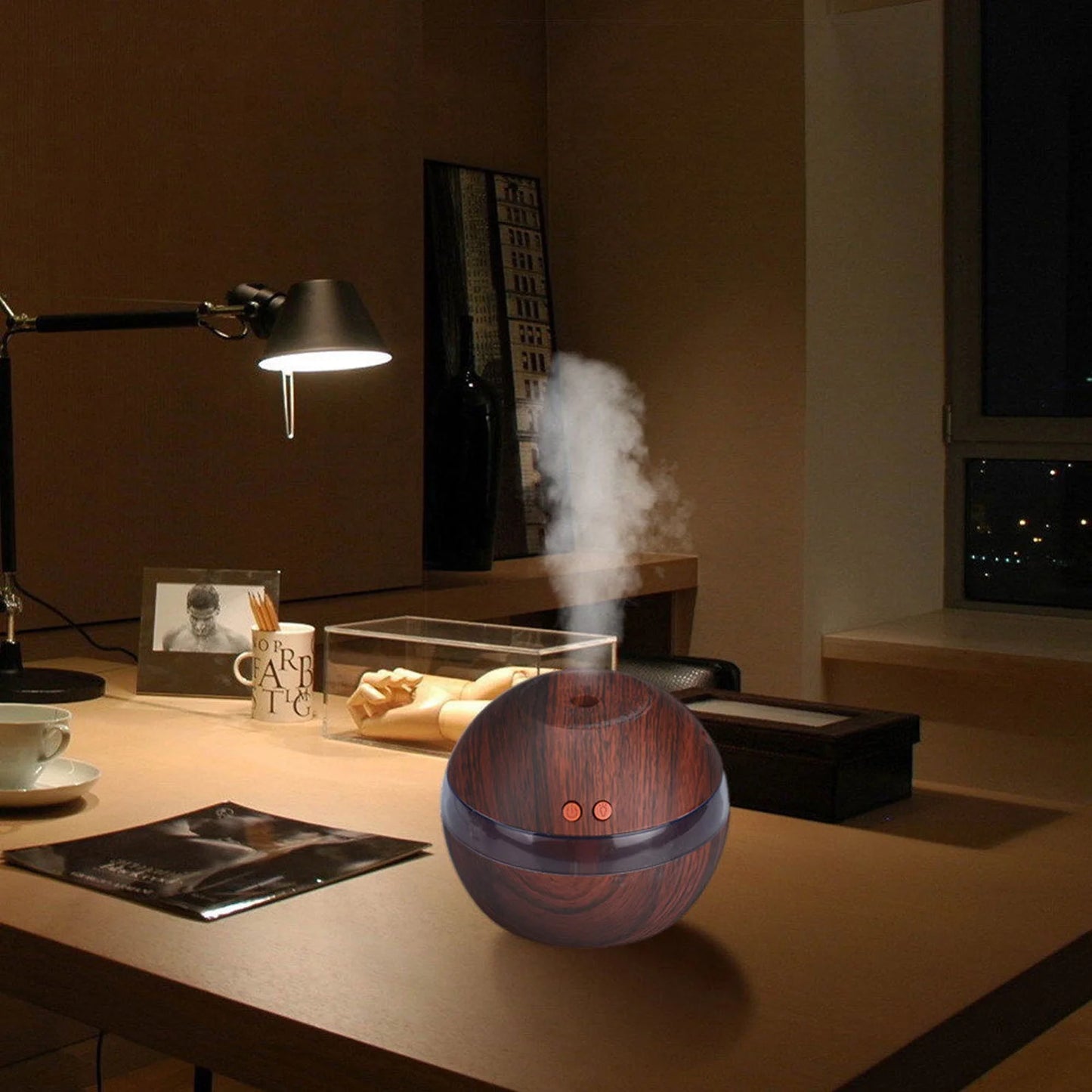 Usb Wood Grain Humidifier round Humidifier Mini Humidifier,Aroma Aromatherapy Humidifier