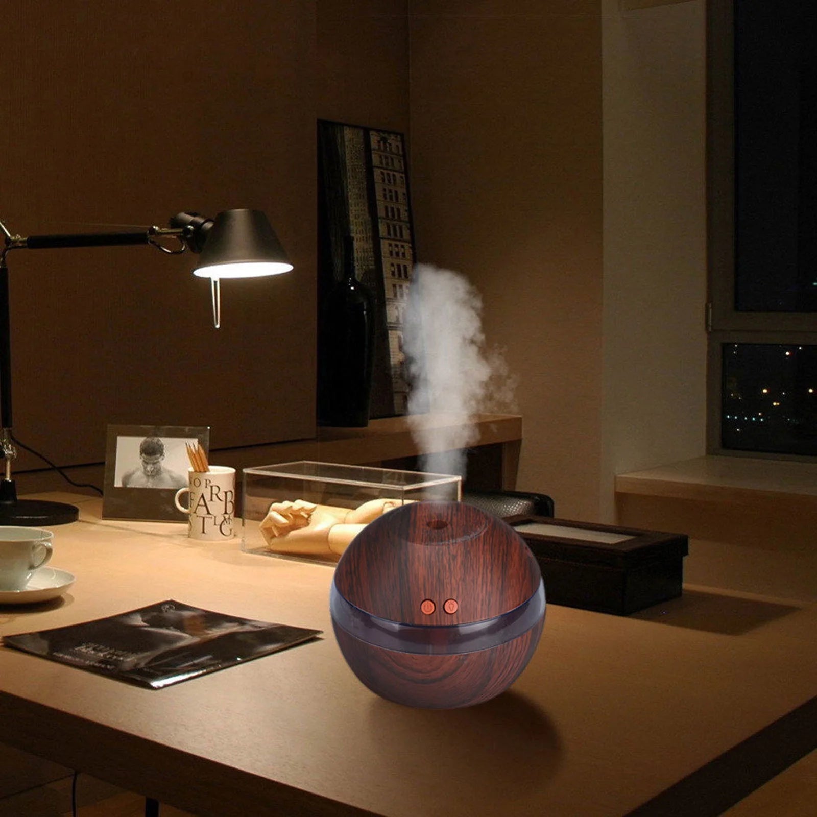 Usb Wood Grain Humidifier round Humidifier Mini Humidifier,Aroma Aromatherapy Humidifier