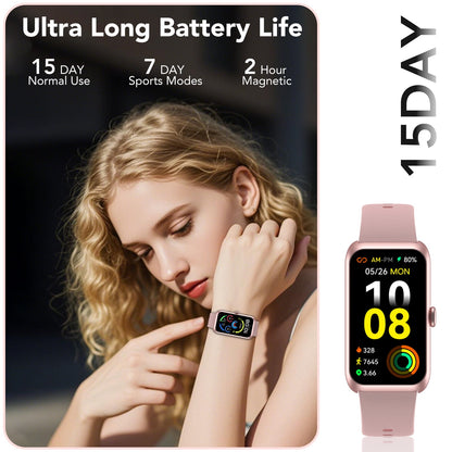 Fitness Tracker for Men Women, 1.47" HD Touch Screen Smart Watch, Bluetooth Call/Make Calls, IP68 Waterproof, 100+ Sport Modes, Fitness Watch for Step Compatible with Android/Ios, Pink, Gifts