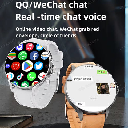 Sim Card NFC Smartwatch GPS Tracker 5G/WIFI BT Call 800W Camera 1.95Inch Payment Heart Rate Fitness Sport 1000Mah Smartwatch Men