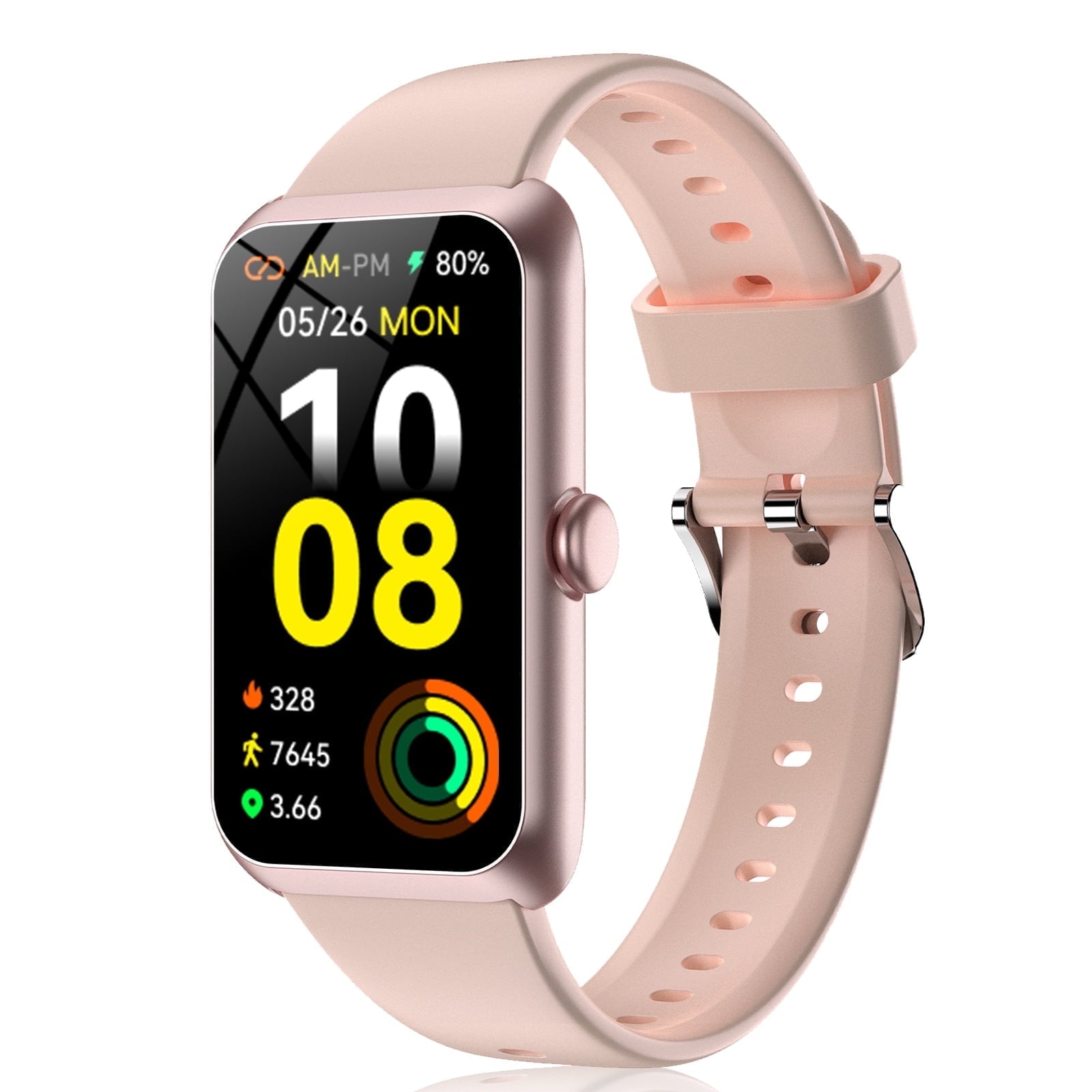 Fitness Tracker for Men Women, 1.47" HD Touch Screen Smart Watch, Bluetooth Call/Make Calls, IP68 Waterproof, 100+ Sport Modes, Fitness Watch for Step Compatible with Android/Ios, Pink, Gifts