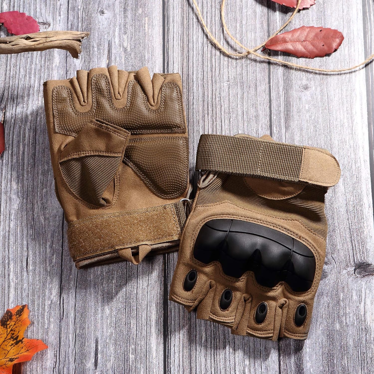 WTACTFUL Tactical Fingerless Gloves for Motorbike Motorcycle Cycling Climbing Hiking Hunting Gloves