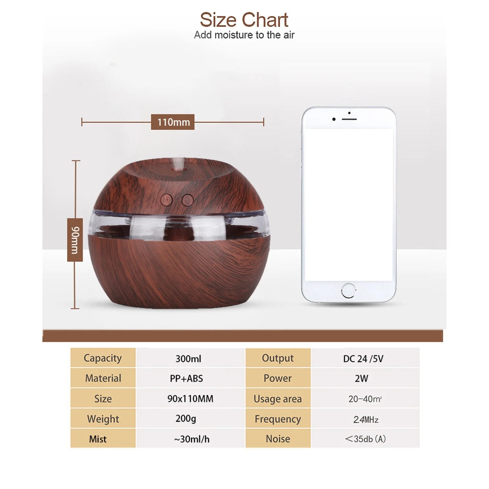 Usb Wood Grain Humidifier round Humidifier Mini Humidifier,Aroma Aromatherapy Humidifier