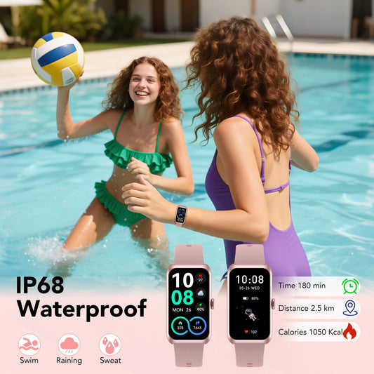Fitness Tracker for Men Women, 1.47" HD Touch Screen Smart Watch, Bluetooth Call/Make Calls, IP68 Waterproof, 100+ Sport Modes, Fitness Watch for Step Compatible with Android/Ios, Pink, Gifts