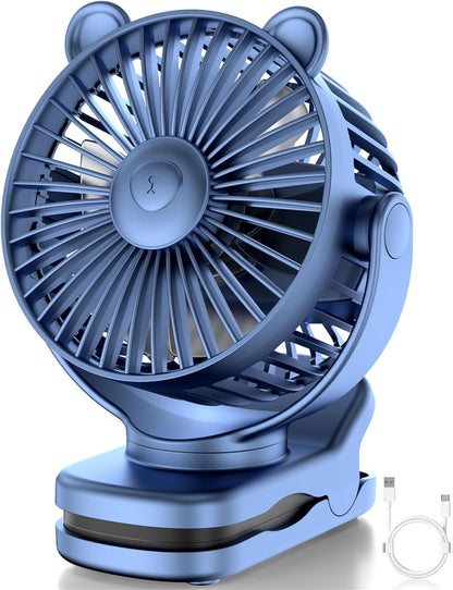Clip on Fan, Rechargeable Portable Fan with 2000Mah Battery Operated, Small Fan