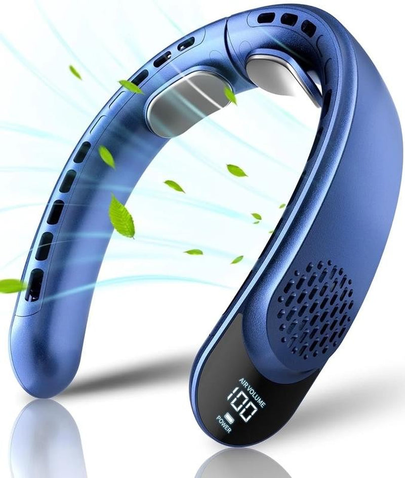 Frsara Neck Fan, Personal Fan with LED Display, Portable Neck Fan, Hands Free Bl