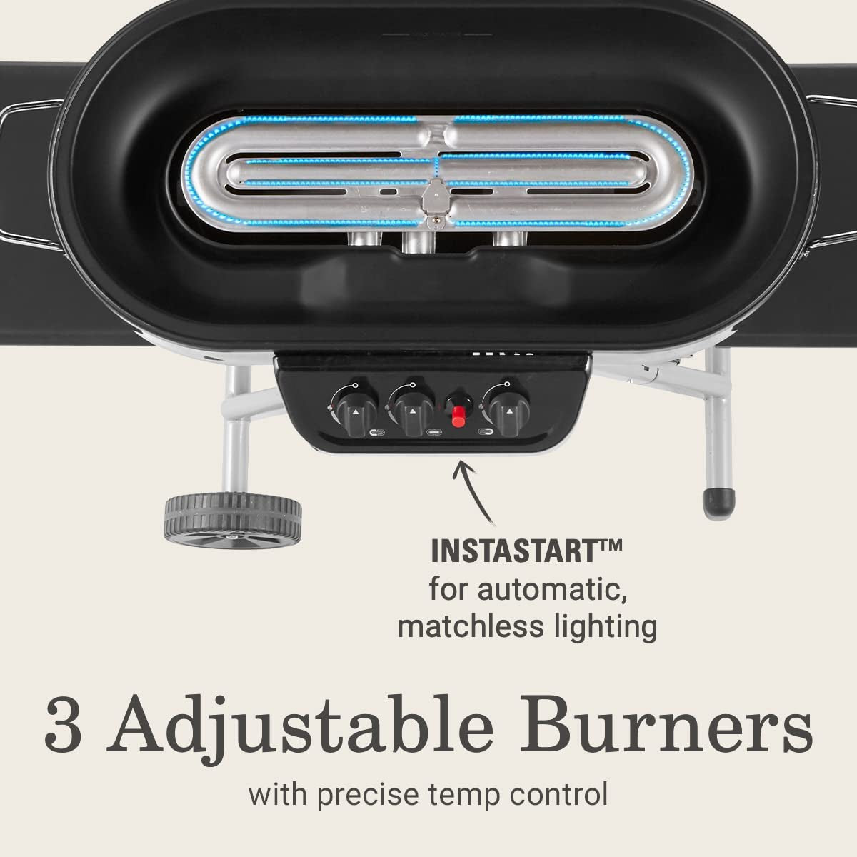 Coleman Roadtrip 285 Portable Stand-Up Propane Grill with 3 Adjustable Burners & Instastart Ignition, 20,000 Btus of Power for Outdoor Cooking, Camping, Tailgating, Grilling, Bbqs, & More