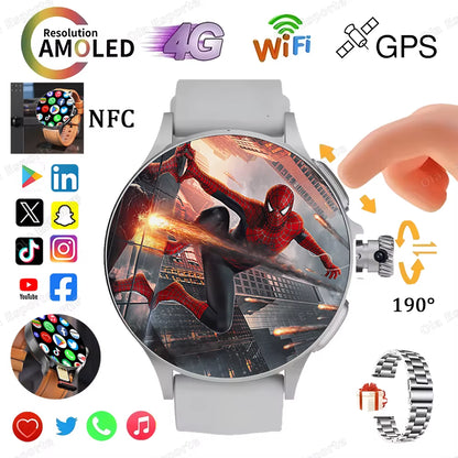 Sim Card NFC Smartwatch GPS Tracker 5G/WIFI BT Call 800W Camera 1.95Inch Payment Heart Rate Fitness Sport 1000Mah Smartwatch Men